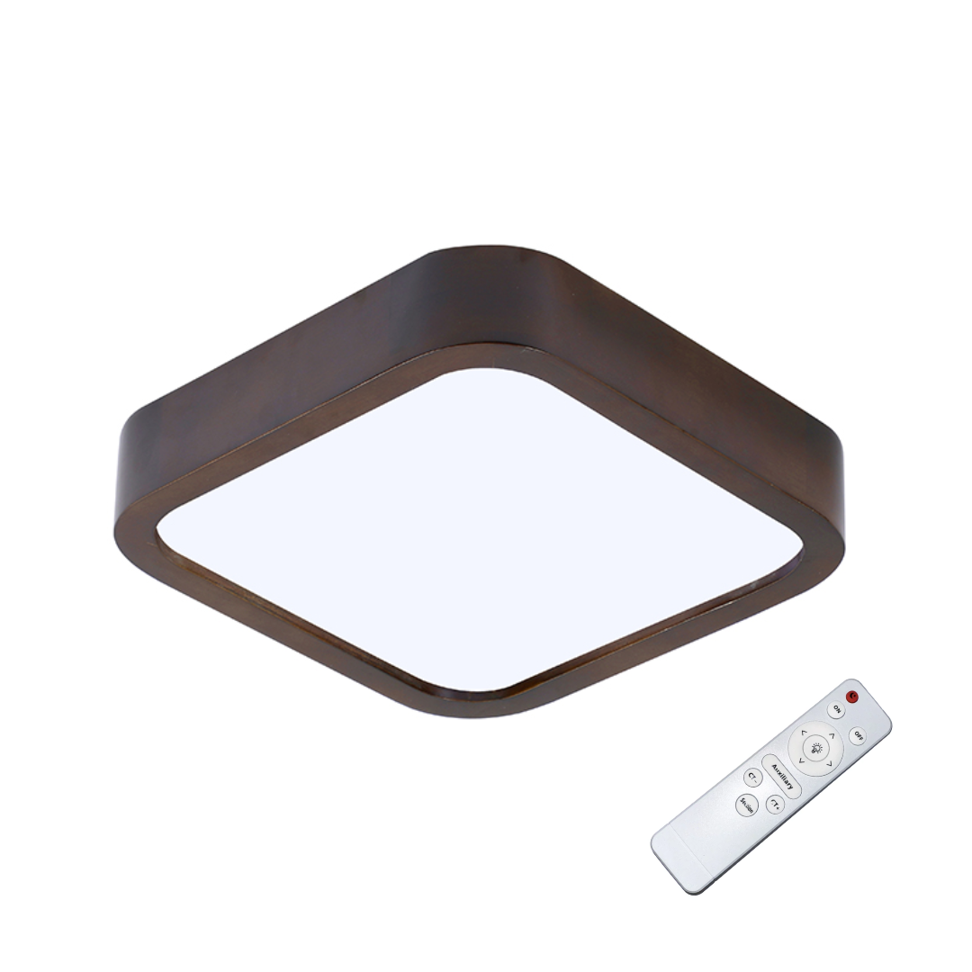 Lampara Led Zabana Madera Cuadrada | con Control