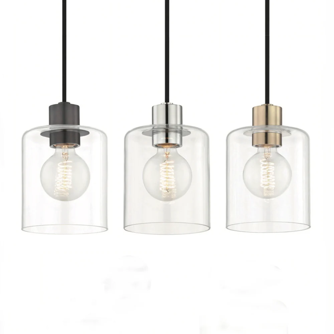 Lampara Colgante Clear Steel Transparente