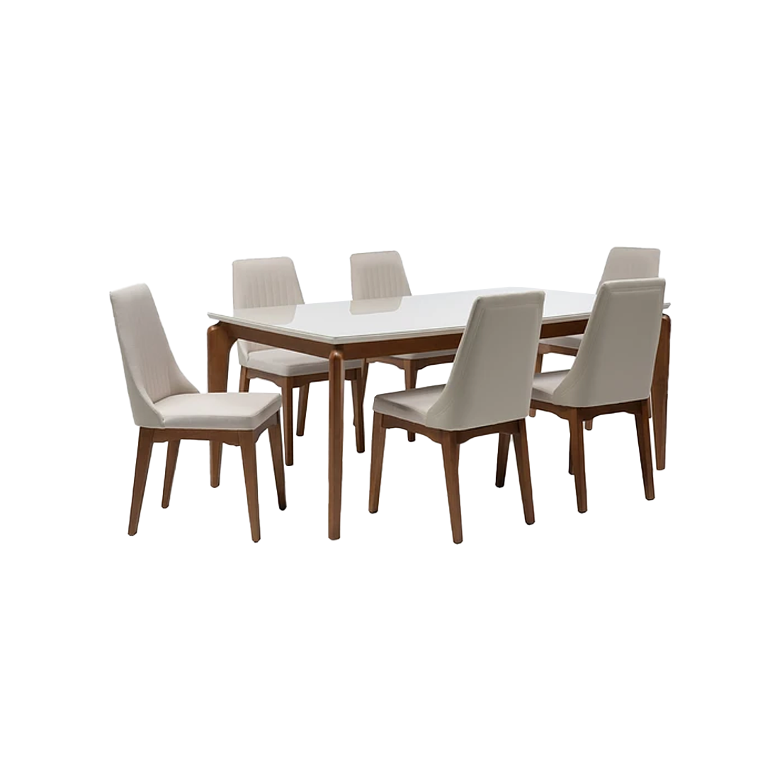 Comedor Dahlia 1.84 cm | 6 sillas Timber Beige