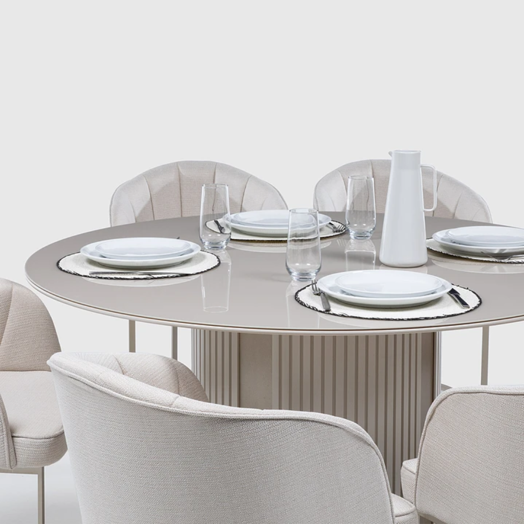Comedor Linn Redonda 1.35 cm | 6 sillas Broad Champ