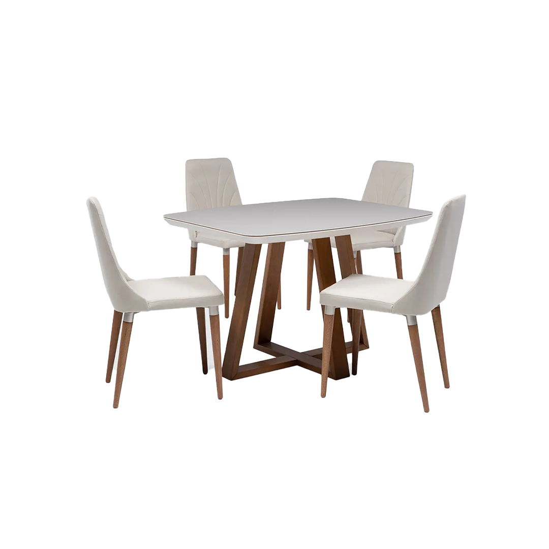 Comedor Carmin 1.15 cm | 4 sillas Nutt