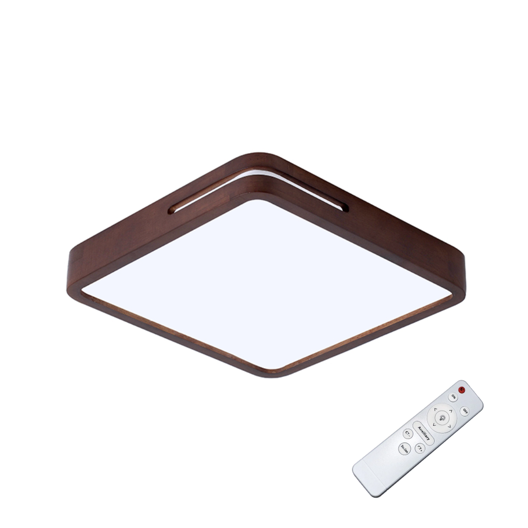 Lampara Led Dinamo Madera Cuadrada | con Control