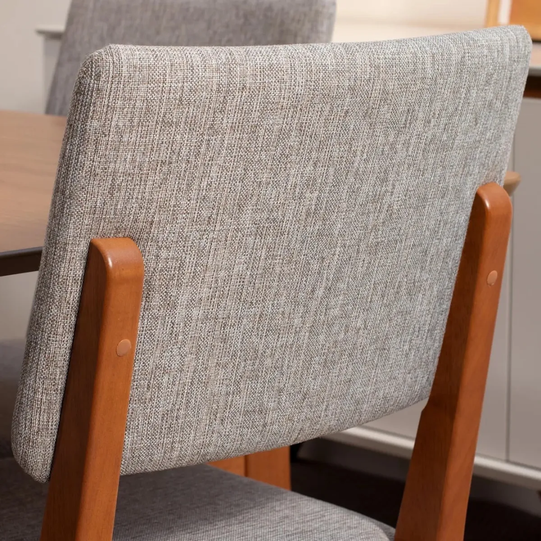 Comedor Costela Brown 1.60 cm | 6 sillas Tulúm Gris