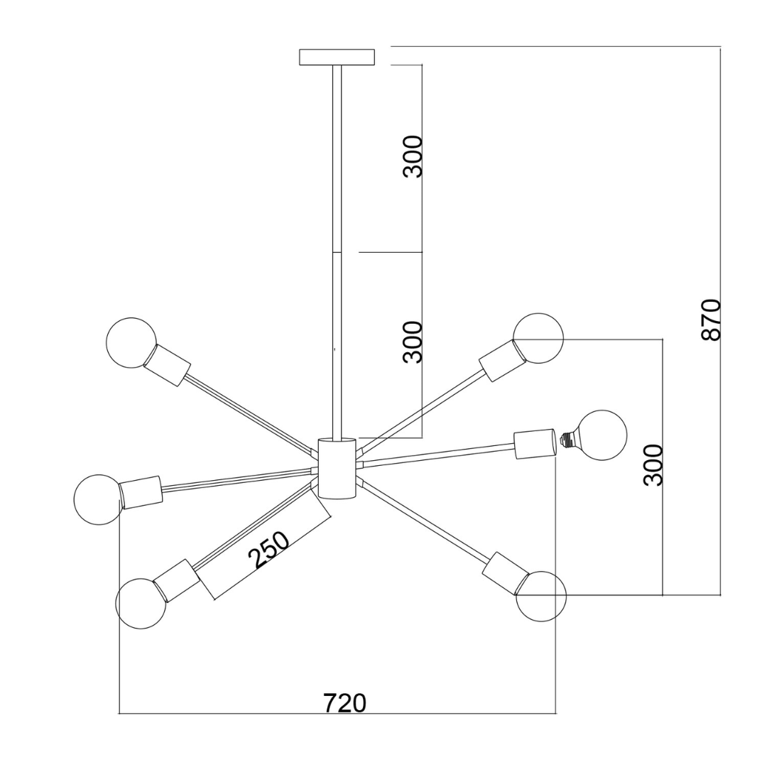 Colgante Gold 6 brazos