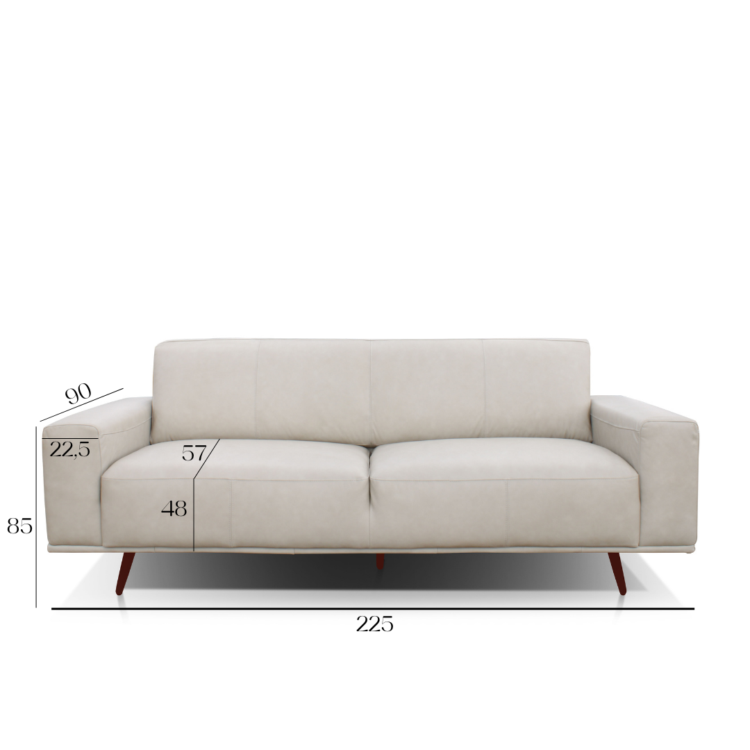 Sofá Napoli Gris Claro | Cuero