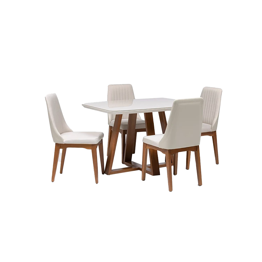 Comedor Carmin 1.15 cm | 4 sillas Timber Beige