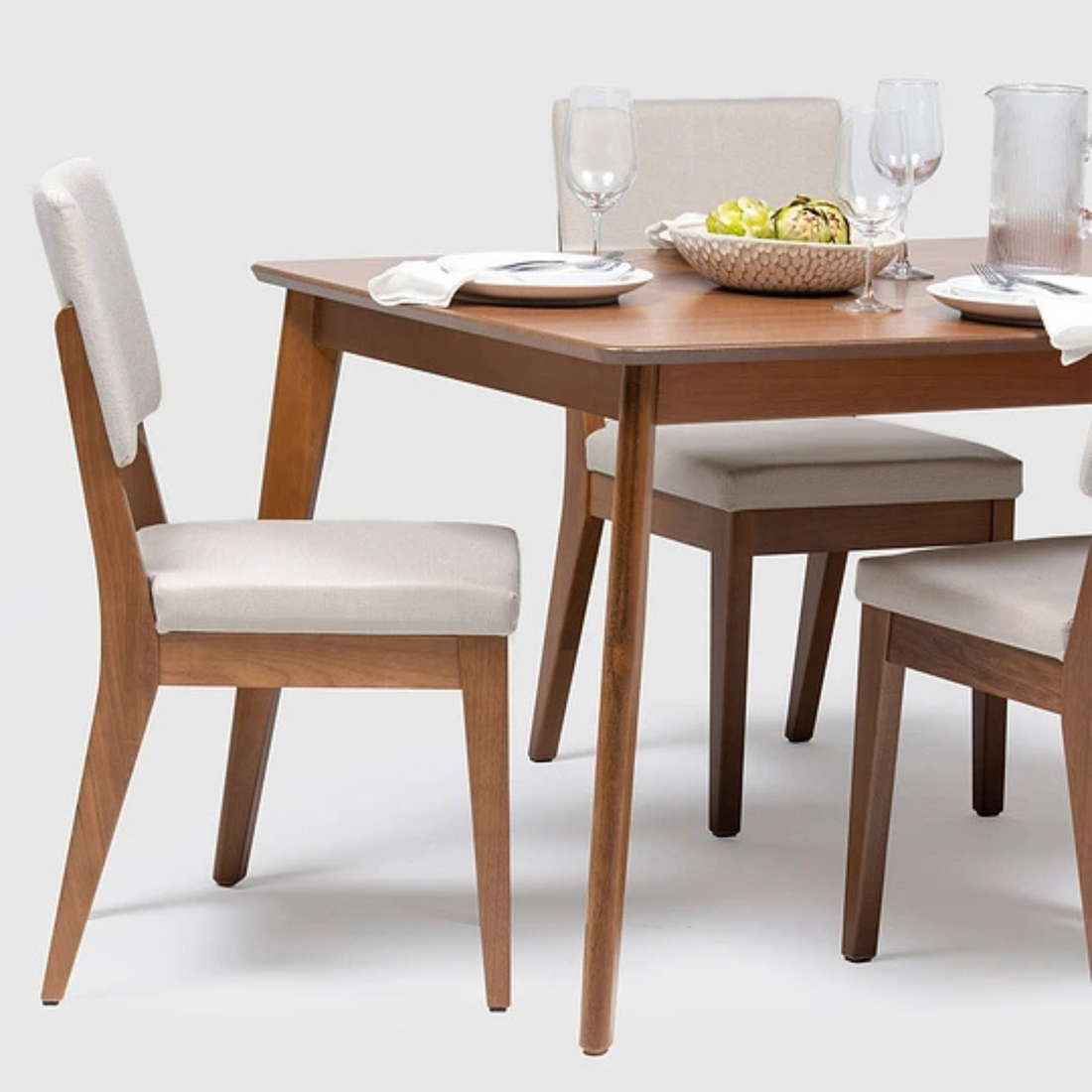 Comedor Magori Brown 1.35 cm | 4 sillas Tulúm Beige