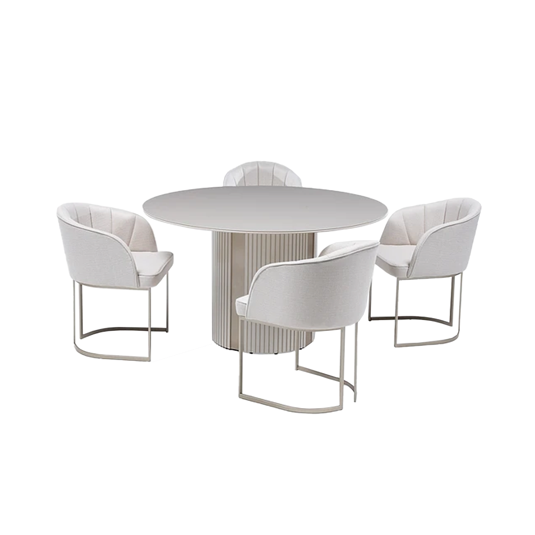 Comedor Linn 1.35 cm | 4 sillas Broad Champ
