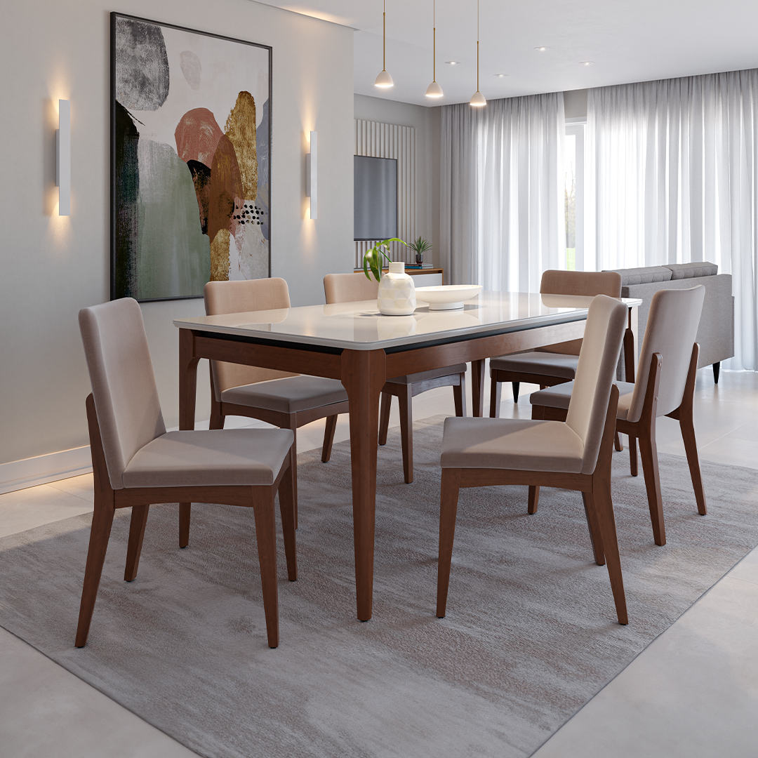 Comedor Terrado 1.60 cm | 6 sillas Tapiam