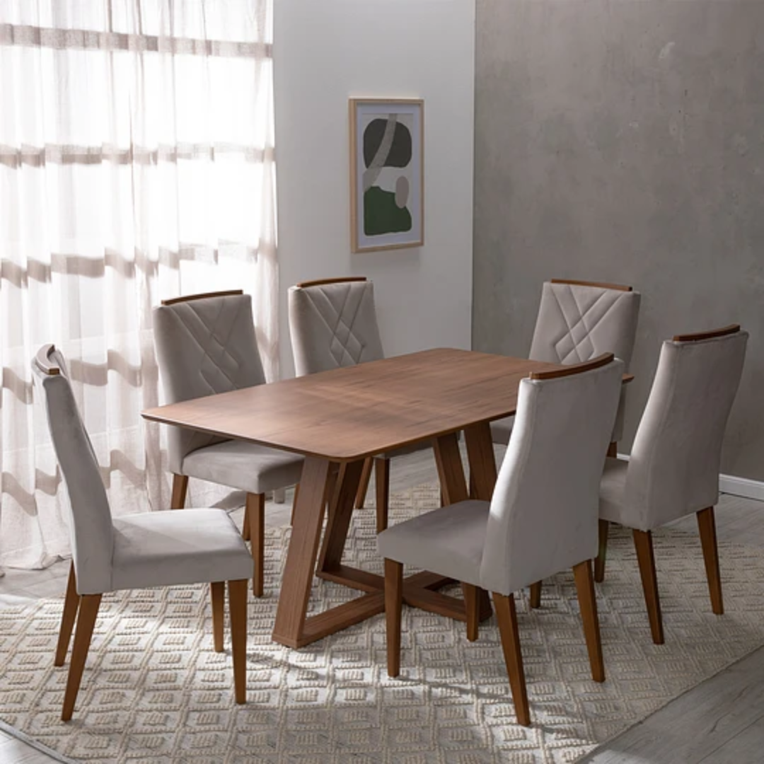 Comedor Costela Brown 1.84 cm | 6 sillas Molly