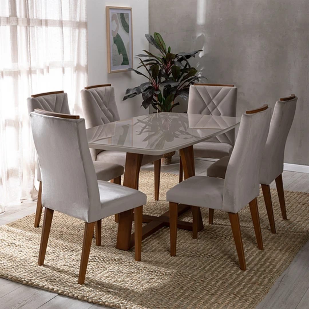 Comedor Carmin 1.60 cm | 6 sillas Molly
