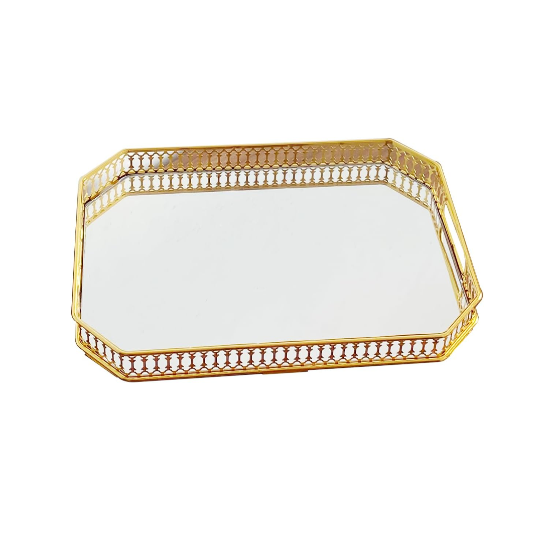 Bandeja Decorativa Espejada Rectangular