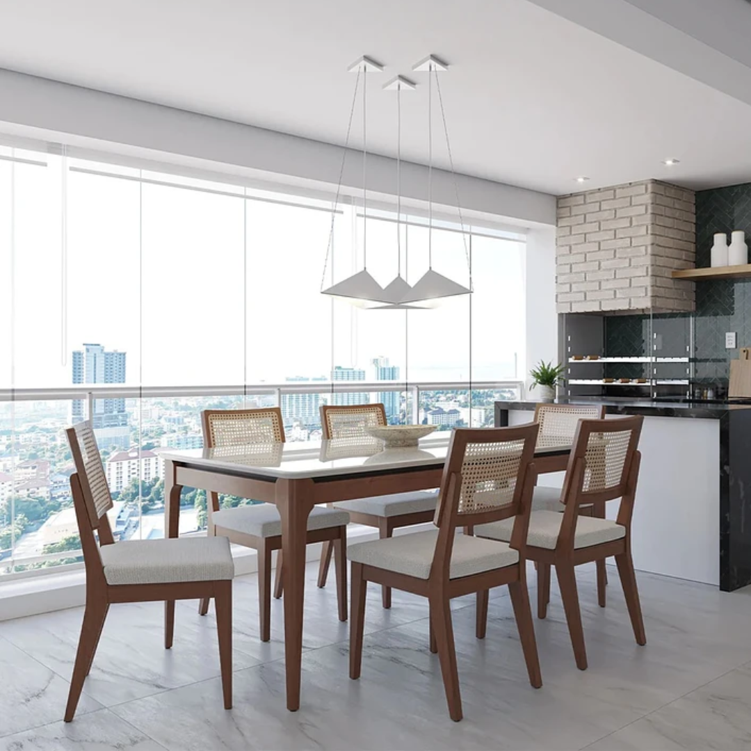 Comedor Terrado 1.60 cm | 6 sillas Honolú Ratán