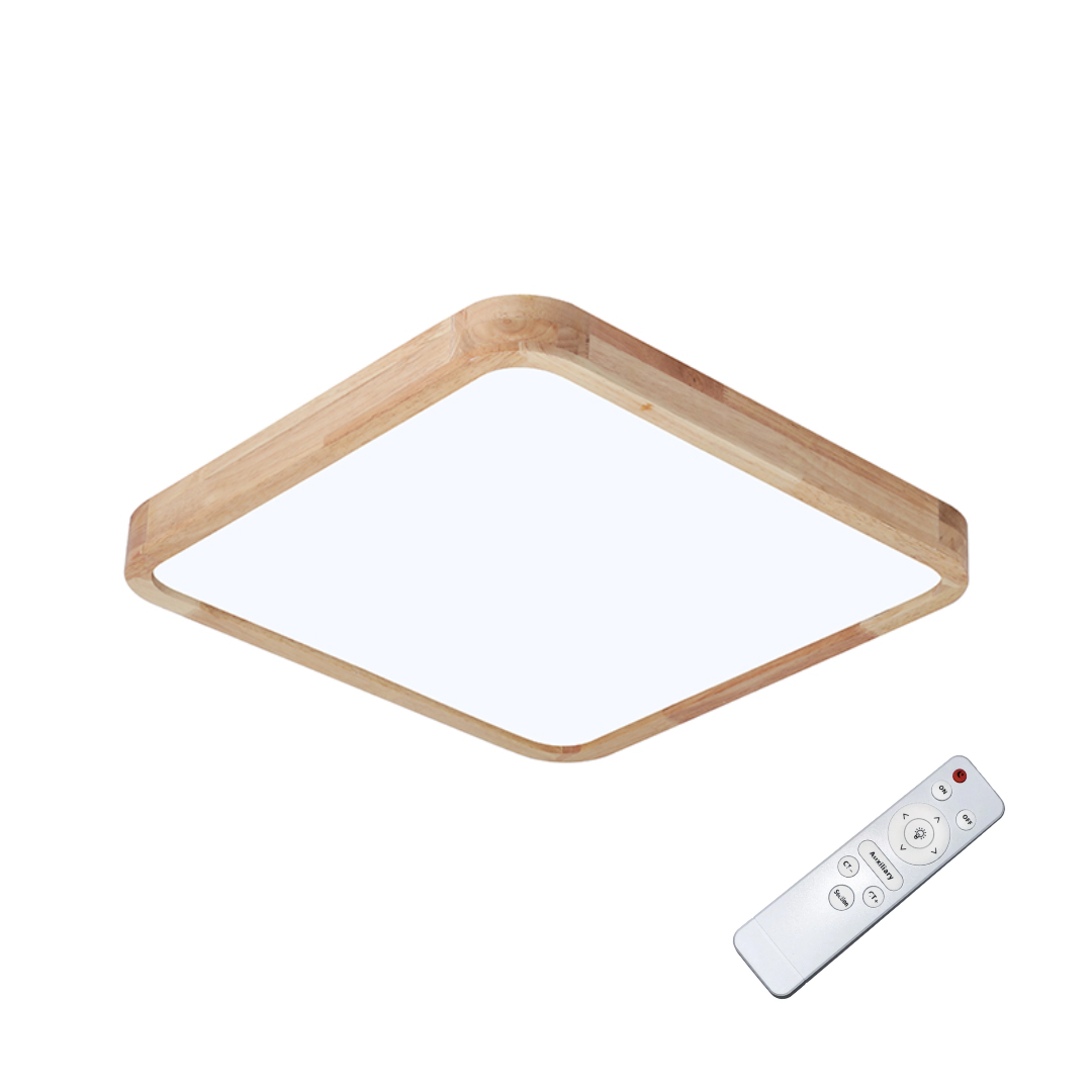 Lampara Led Brill Madera Cuadrada | con Control