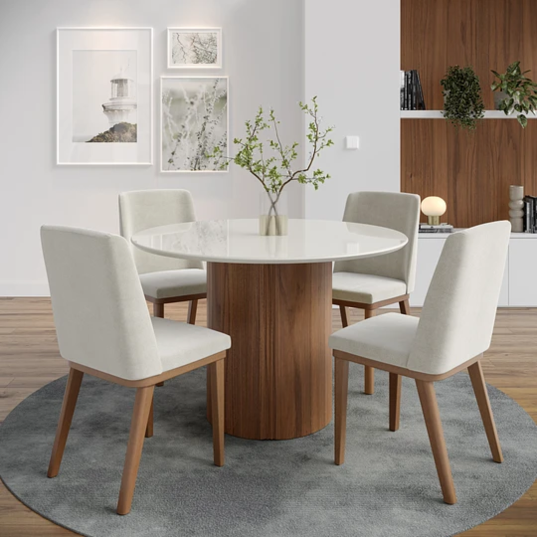Comedor Bomblom Brown Red 1.15 cm | 4 Sillas Olden Beige
