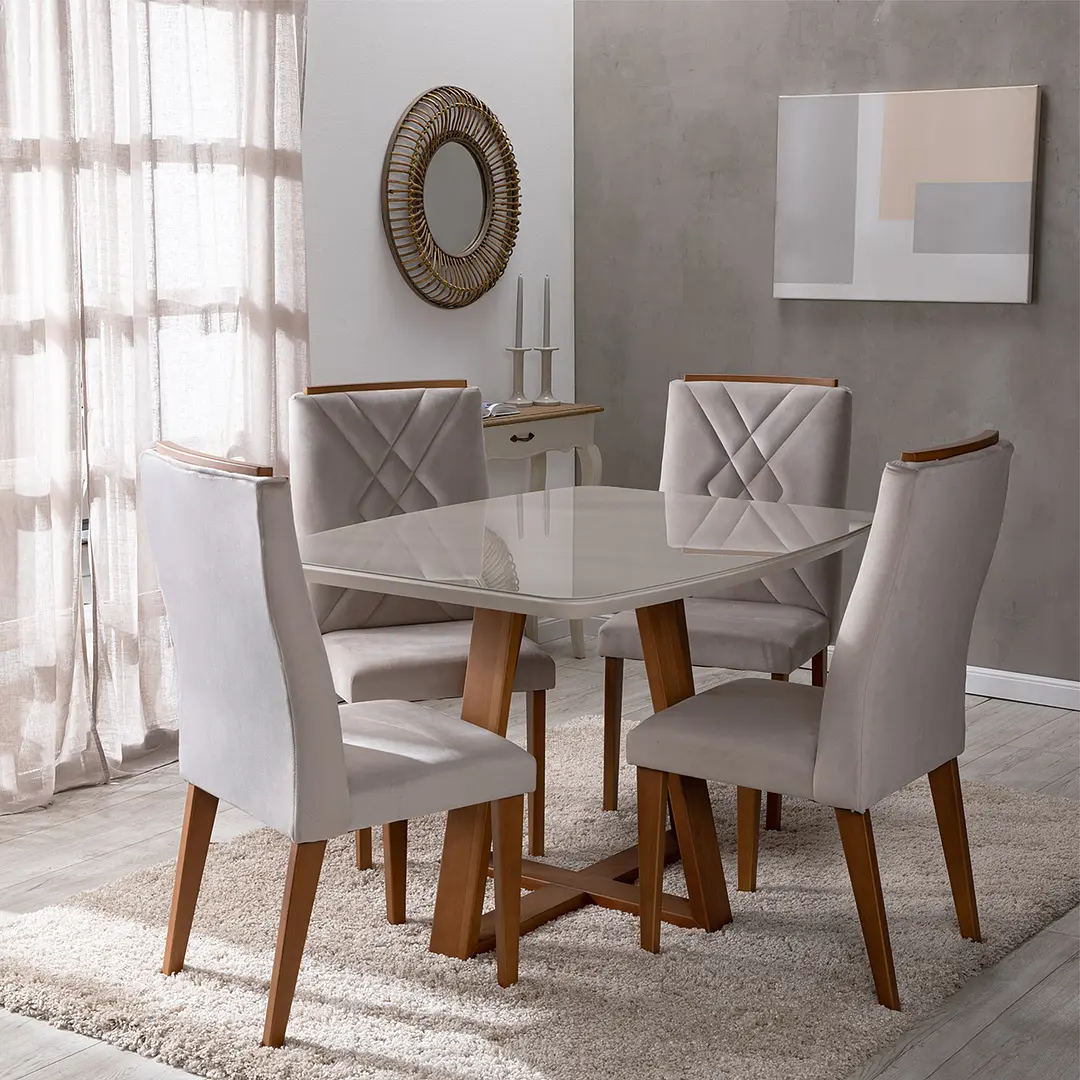Comedor Carmin 1.15 cm | 4 sillas Molly