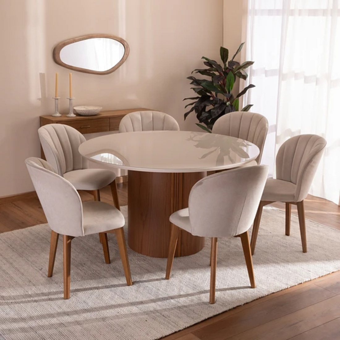 Comedor Bomblom Brown Red  1.35 Cm | 6 Sillas Sea