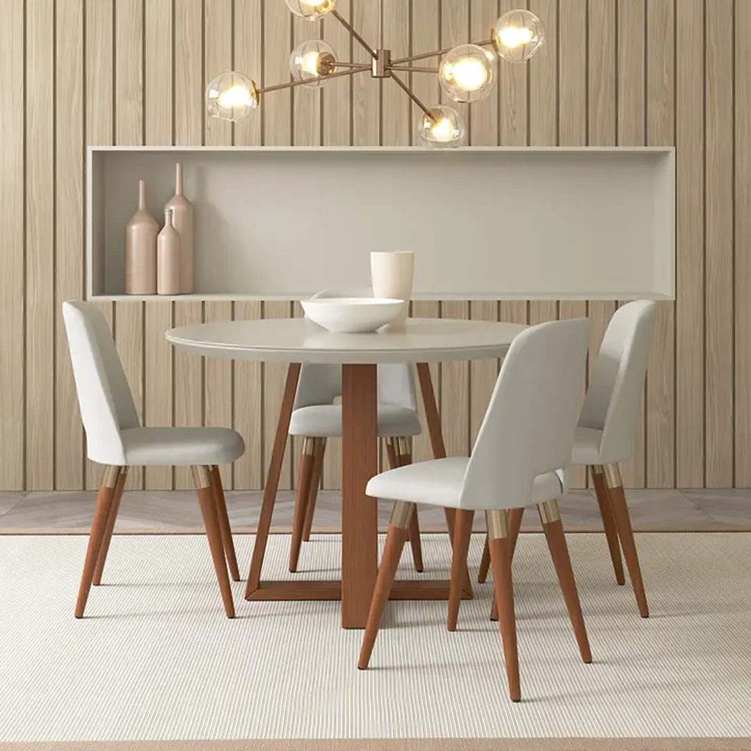 Comedor Morning 1.15 cm | 4 sillas Clove Giratorias