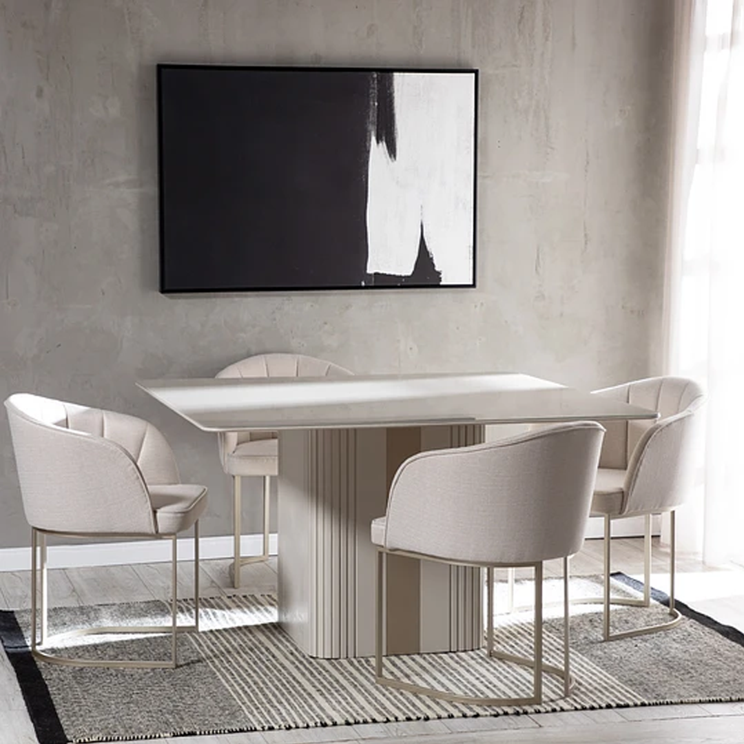 Comedor Linn Cuadrada 1.35 cm | 4 sillas Broad