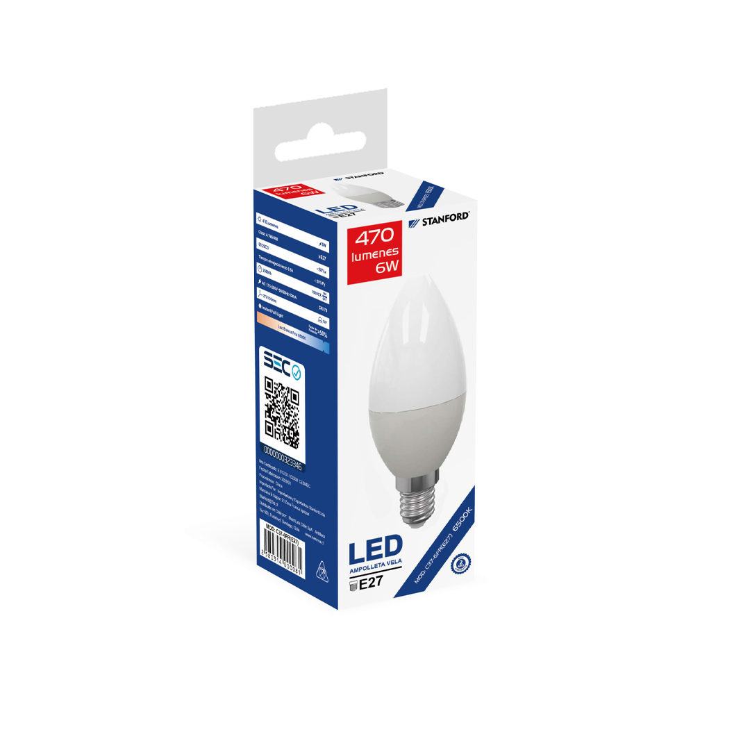 Ampolleta E14 Vela Empavonada LED | 6W