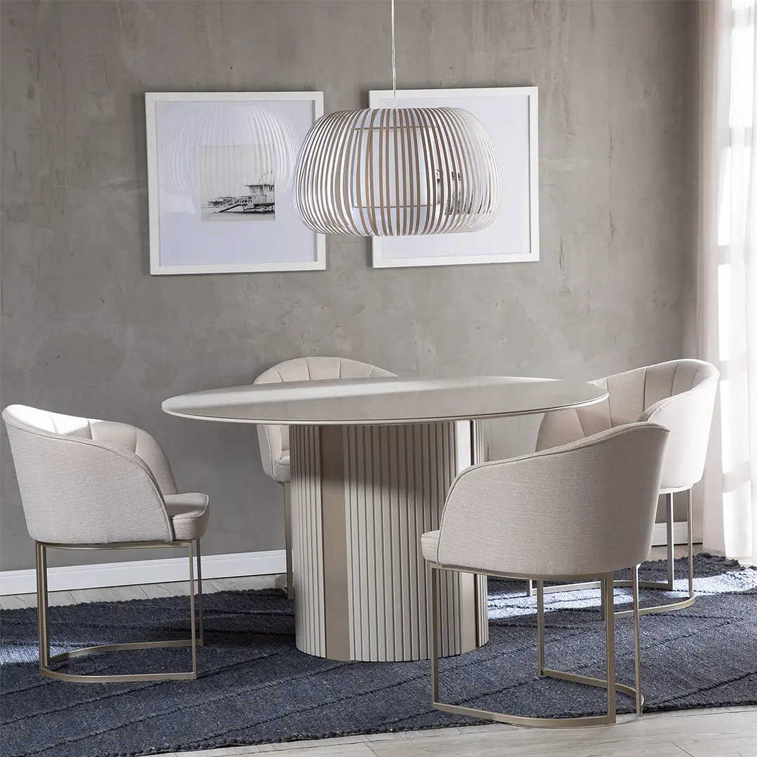 Comedor Linn 1.35 cm | 4 sillas Broad Champ