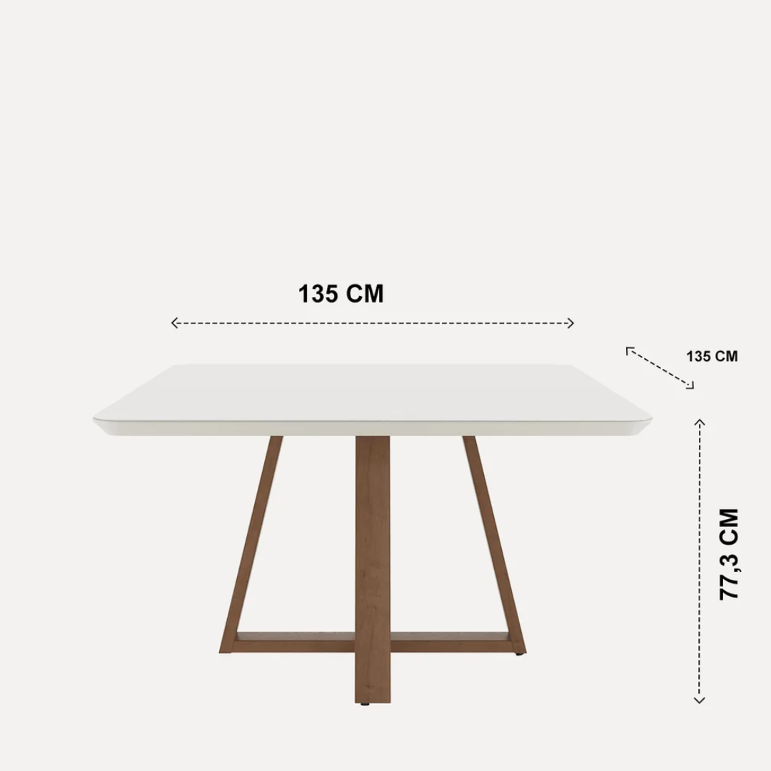 Mesa de Comedor Carmin| 1.35 cm Cuadrada.