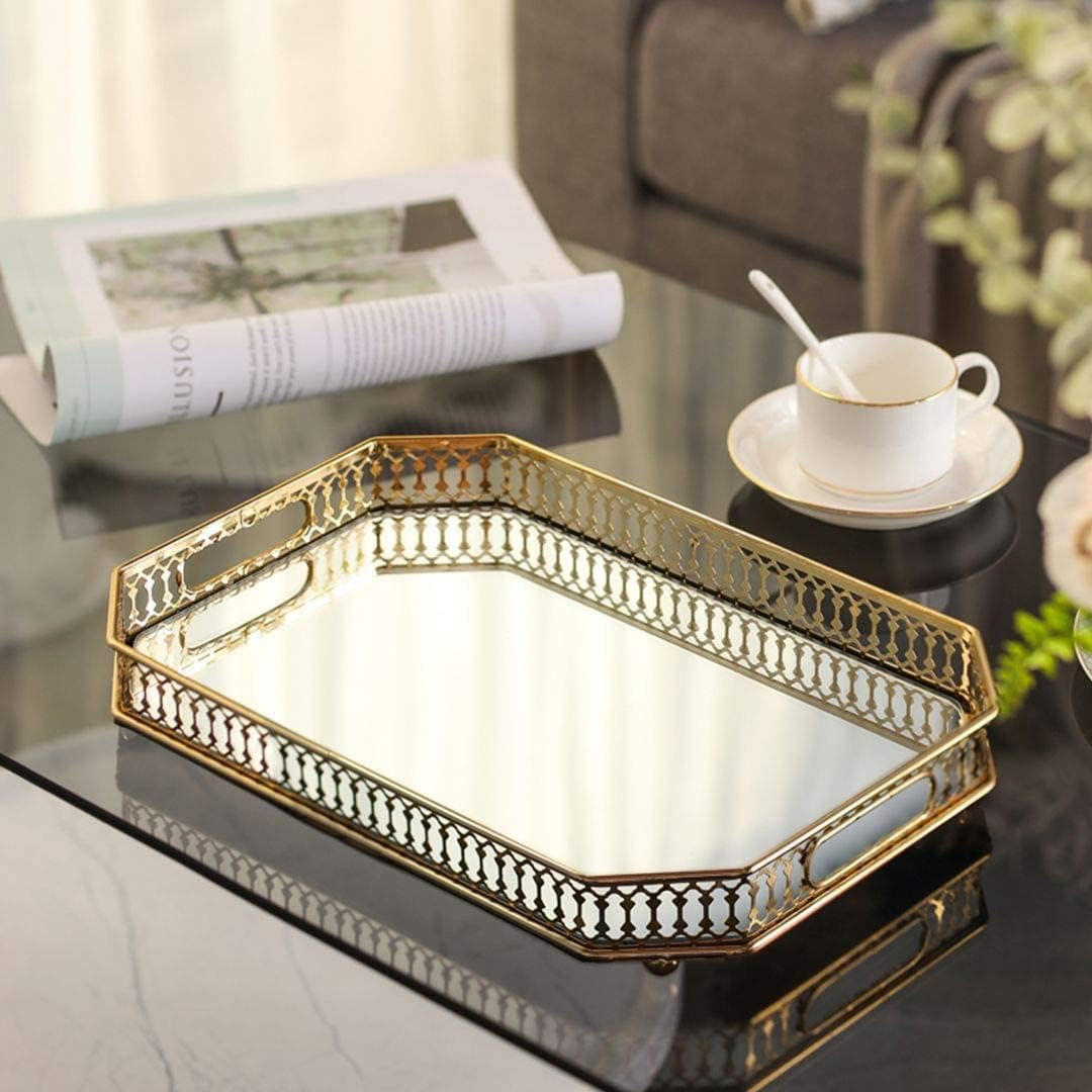 Bandeja Decorativa Espejada Rectangular