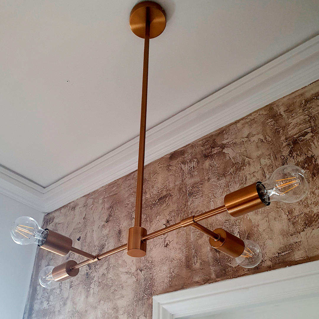 Colgante Techo Cooper Gold para 4 Ampolletas