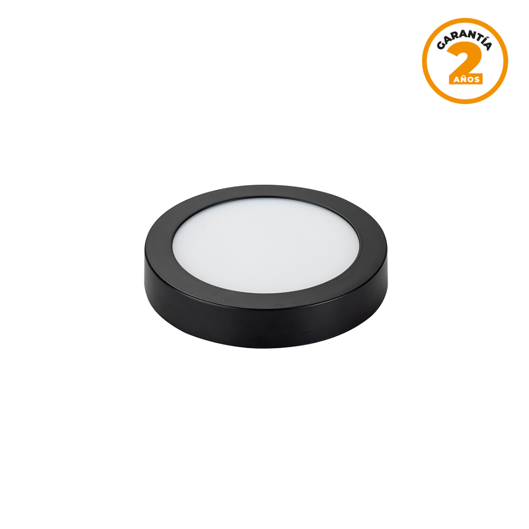 Panel LED NR sobrepuesto Redondo Negro | 12W