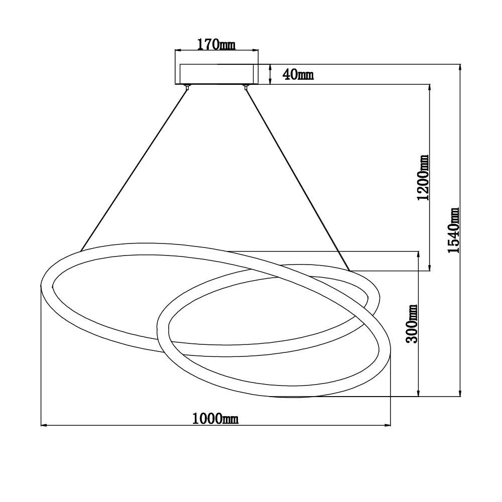 Colgante Led Spiral Black